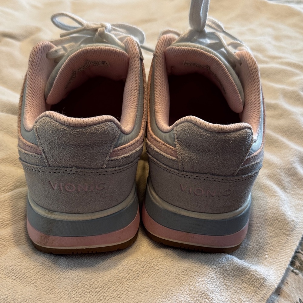 Vionic Women's Gray and Pink Casual Lace-Up Sneaker - Picture 3 of 4